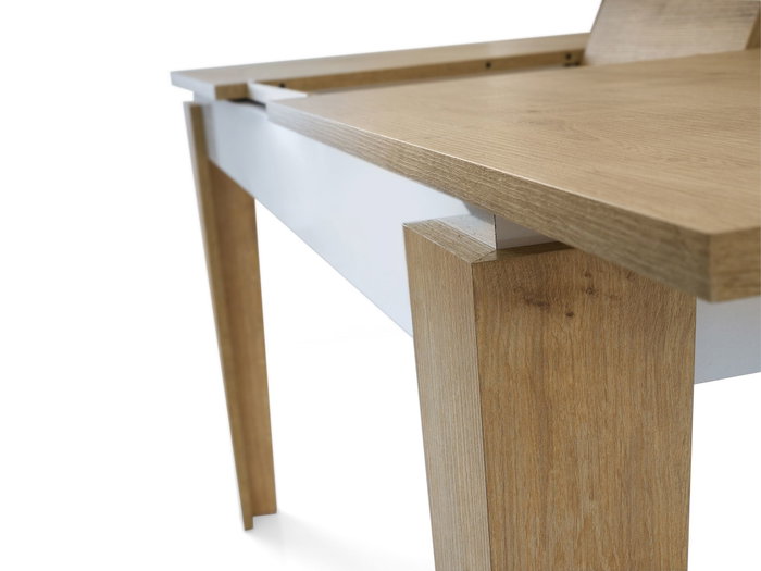 Hanah Home Mesa de Comedor Extensible Roble y Blanco
